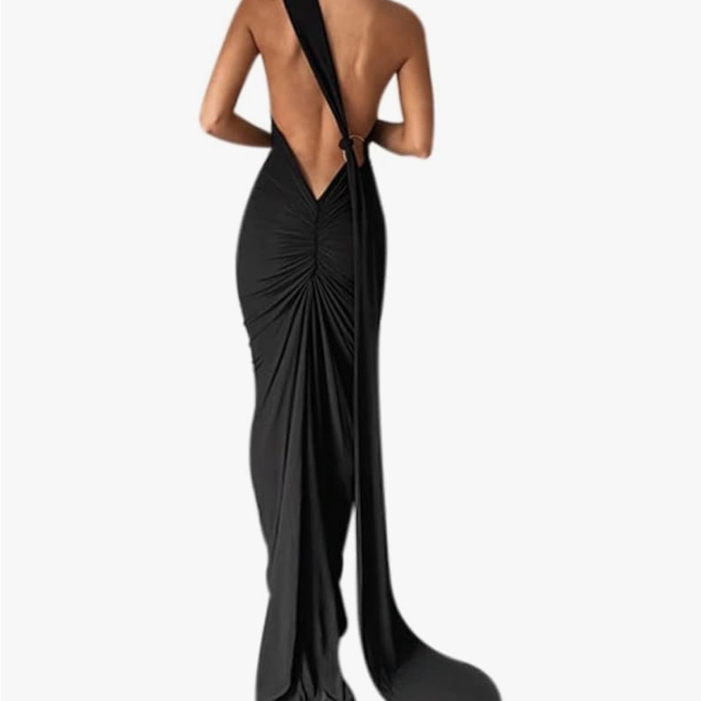 Amazon One Shoulder Black Evening Dress